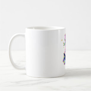 Iridescent ghost with a book and a black cat Class Coffee Mug