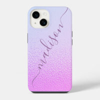Iridescent Girly Pink Shimmer Personalized Name