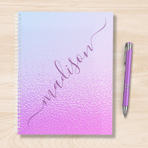 Iridescent Girly Pink Shimmer Personalized Name Planner