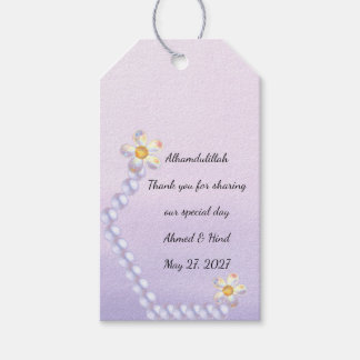Iridescent Glass Floral Pearl Islamic Wedding  Gift Tags