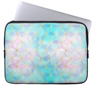 Iridescent Glass Geometric Pattern Laptop Sleeve