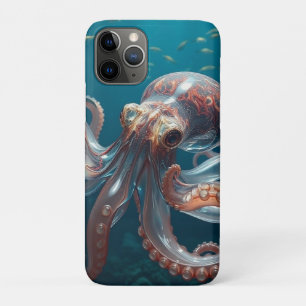 Iridescent Glass Octopus Art   Deep Sea Life iPhone 11 Pro Case