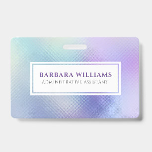 Iridescent glass purple and blue tones badge