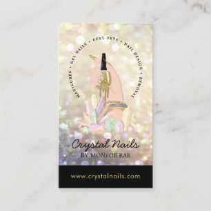 Iridescent Glitter Nail Technician Salon Crystals  Business Card