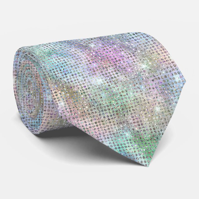 Iridescent Glitter Tie (Rolled)
