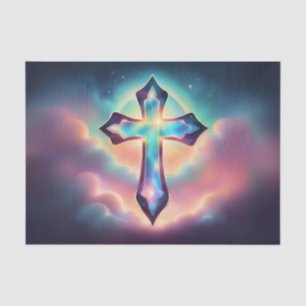 Iridescent Glowing Cross Decoupage Tissue Tissue Paper