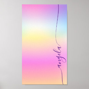 Iridescent Gradient Glam Name Phone Wallpaper Poster