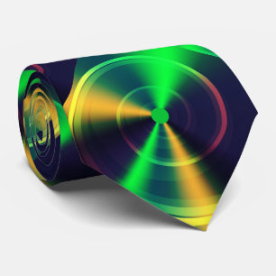 Iridescent Green & Black Fractal Swirl Tie