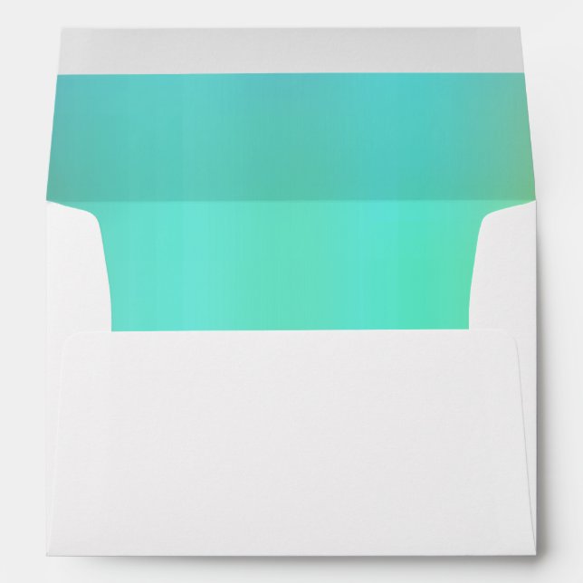 Iridescent Green Custom Address on Back Envelope (Back (Bottom))