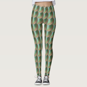 Iridescent Green Dragon Scale Cosplay Leggings