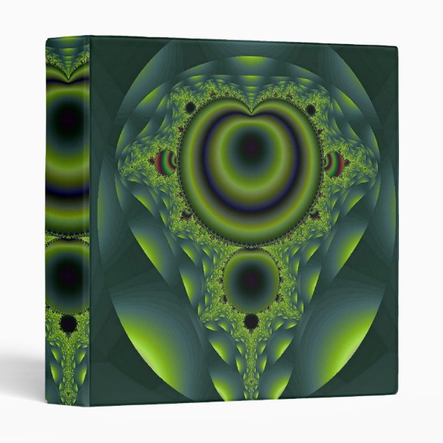 Iridescent Green Fractal Avery Binder (Front/Spine)
