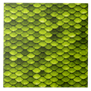 Iridescent Green Glitter Mermaid Fish Scales Tile