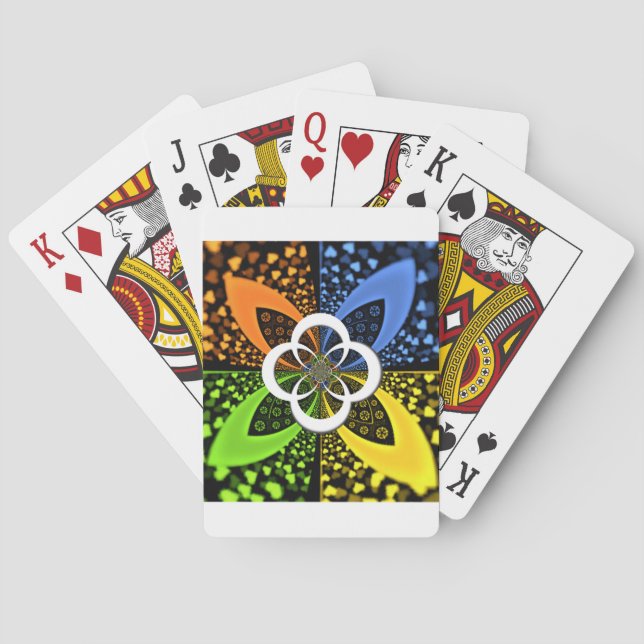 Iridescent Hearts Seamless Polka Dot Abstract Art  Playing Cards (Back)