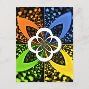 Iridescent Hearts Seamless Polka Dot Abstract Art  Postcard