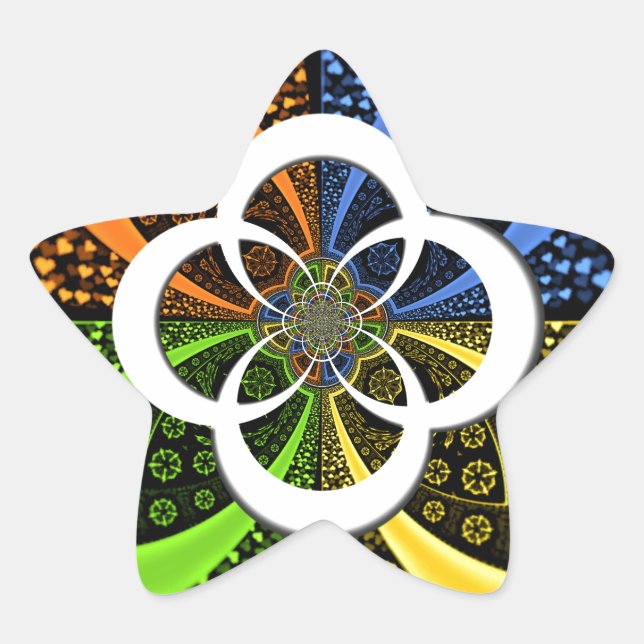 Iridescent Hearts Seamless Polka Dot Abstract Art  Star Sticker (Front)