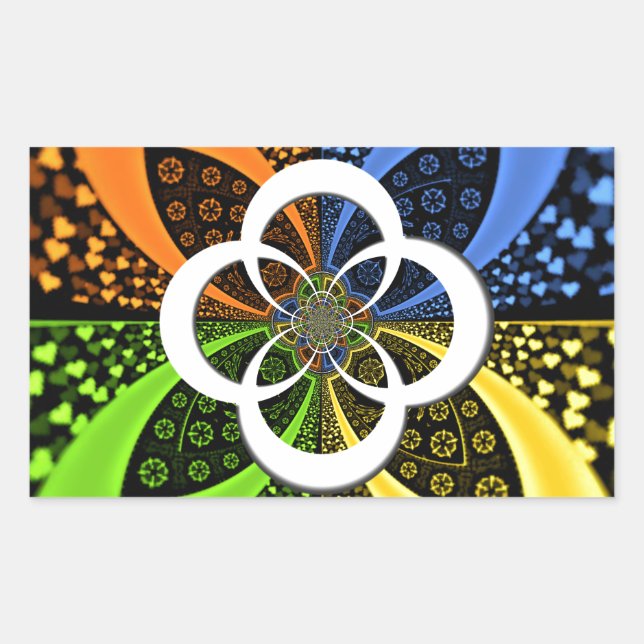 Iridescent Hearts Seamless Polka Dot Abstract Art  Sticker (Front)