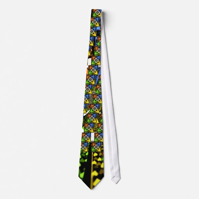 Iridescent Hearts Seamless Polka Dot Abstract Art  Tie (Front)
