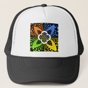 Iridescent Hearts Seamless Polka Dot Abstract Art Trucker Hat