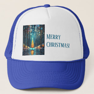 Iridescent Holiday Dream 🎄 Glowing Christmas Tree Trucker Hat