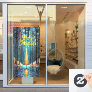 Iridescent Holiday Dream 🎄 Glowing Christmas Tree Window Cling