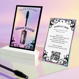 Iridescent holographic Beauty Lash Salon Luxury Business Card
