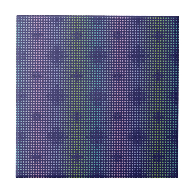 Iridescent Holographic Dots Pattern Tile (Front)