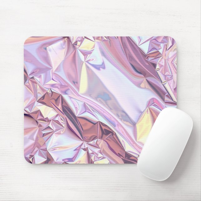 Iridescent Holographic Foil Background Mouse Pad (With Mouse)