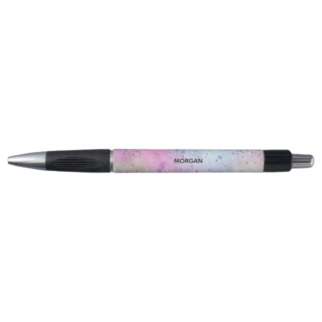 Iridescent Holographic Glitter Name Monogram Pen (Front)