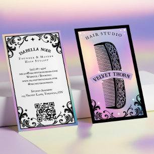 Iridescent holographic Hair Stylist Beauty Salon Business Card
