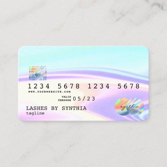 iridescent holographic Modern Credit Card (Front)