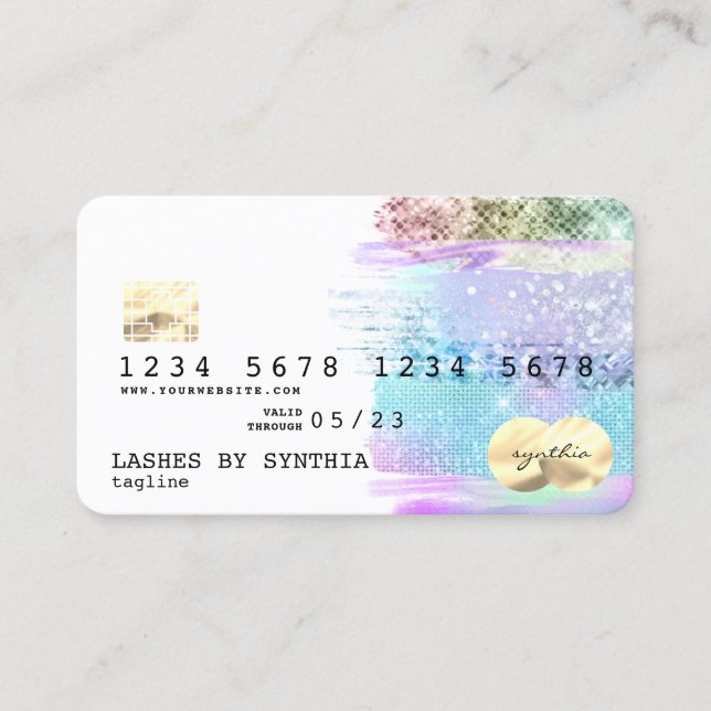 iridescent holographic Modern Credit Card (Front)
