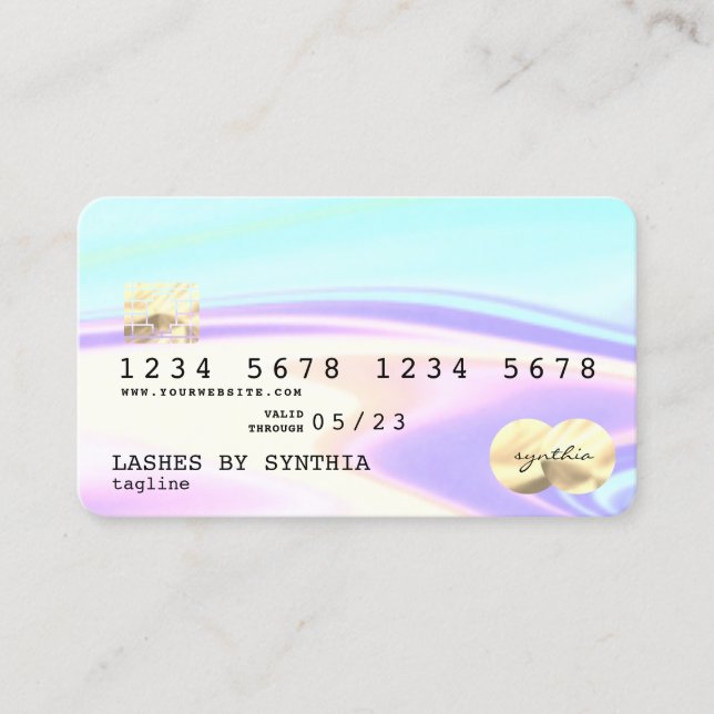 iridescent holographic Modern Credit Card (Front)
