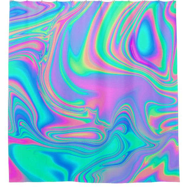 Iridescent Holographic: Neon Marbled Texture (Front)