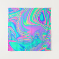Iridescent Holographic: Neon Marbled Texture