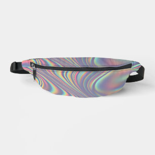 Iridescent Holographic Swirl Texture Fanny Pack