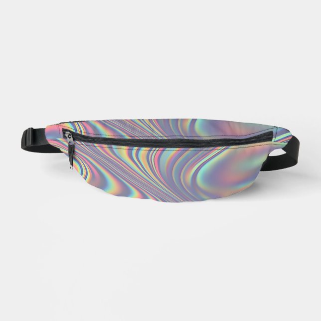 Iridescent Holographic Swirl Texture Fanny Pack (Front)