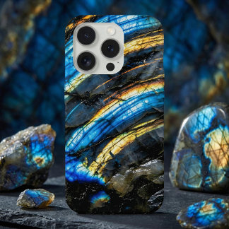 Iridescent Labradorite Stone Flash iPhone 15 Pro Case