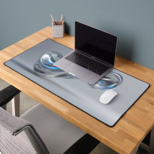 Iridescent Liquid Shapes Desk Mat