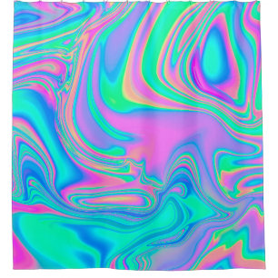 Iridescent marbled holographic texture in vibrant 