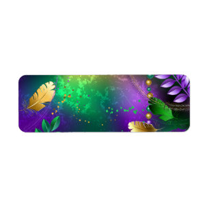 Iridescent mardi gras background with beads