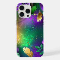 Iridescent mardi gras background with beads