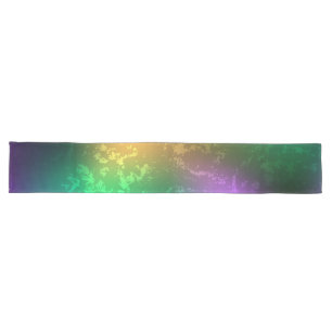 Iridescent mardi gras background with beads long table runner