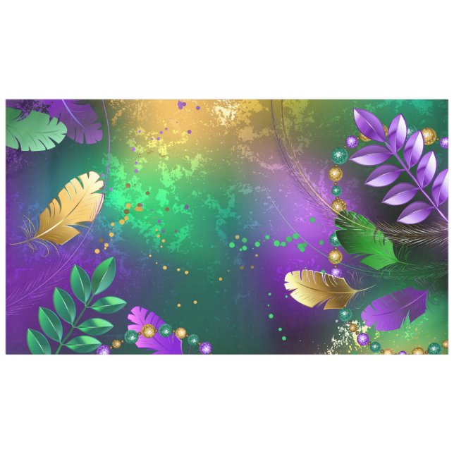 Iridescent mardi gras background with beads tablecloth (Front (Horizontal))