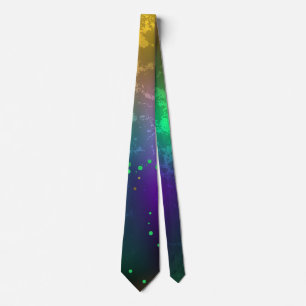 Iridescent mardi gras background with beads tie