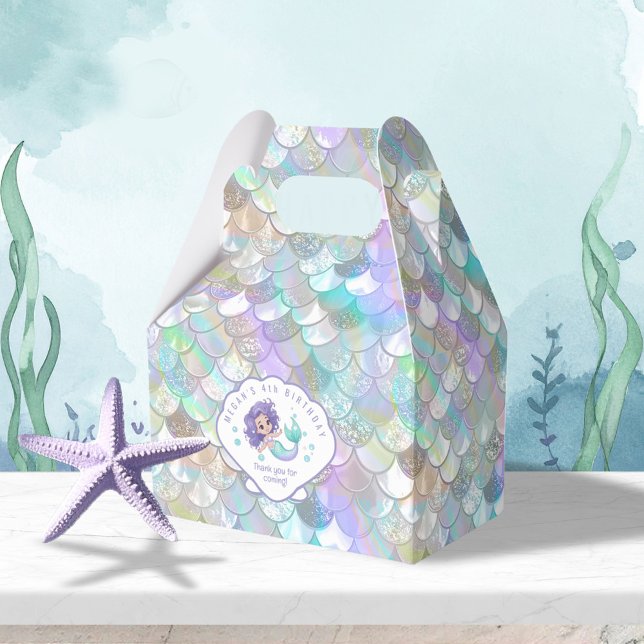 Iridescent Mermaid Scales Clam Shell V1 ID1144 Favor Box (Creator Uploaded)