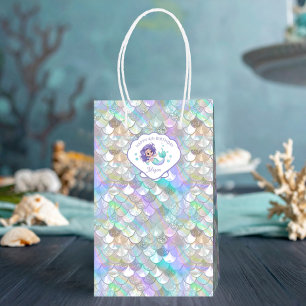 Iridescent Mermaid Scales Clam Shell V1 ID1144 Medium Gift Bag