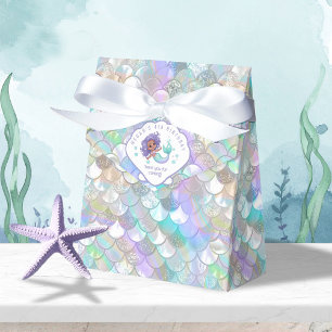 Iridescent Mermaid Scales Clam Shell V2 ID1144 Favor Box