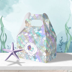 Iridescent Mermaid Scales Clam Shell V2 ID1144 Favor Box