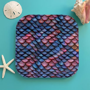 Iridescent Mermaid Scales Party Paper Plate