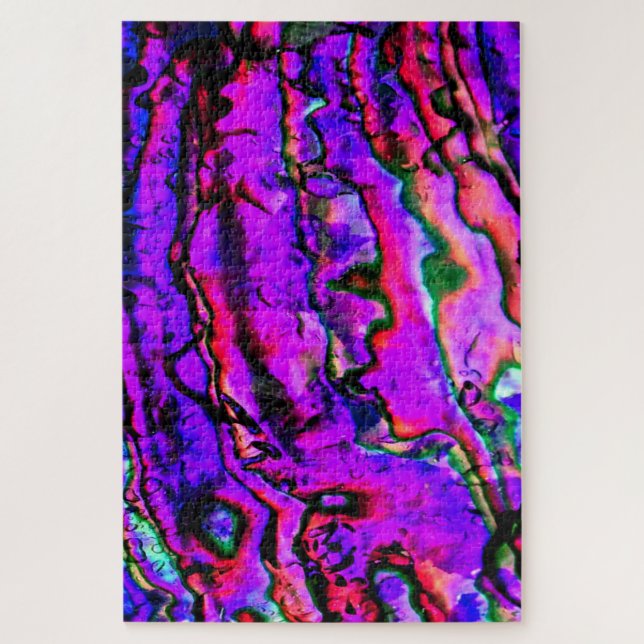 Iridescent Metallic Marbled Blue Green Purple Pink Jigsaw Puzzle (Vertical)
